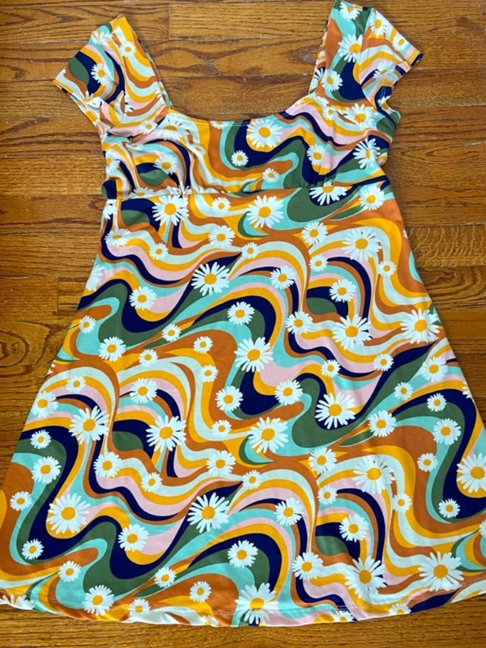 Altar’d State • Groovy Daisy Swirl A-Line Dress